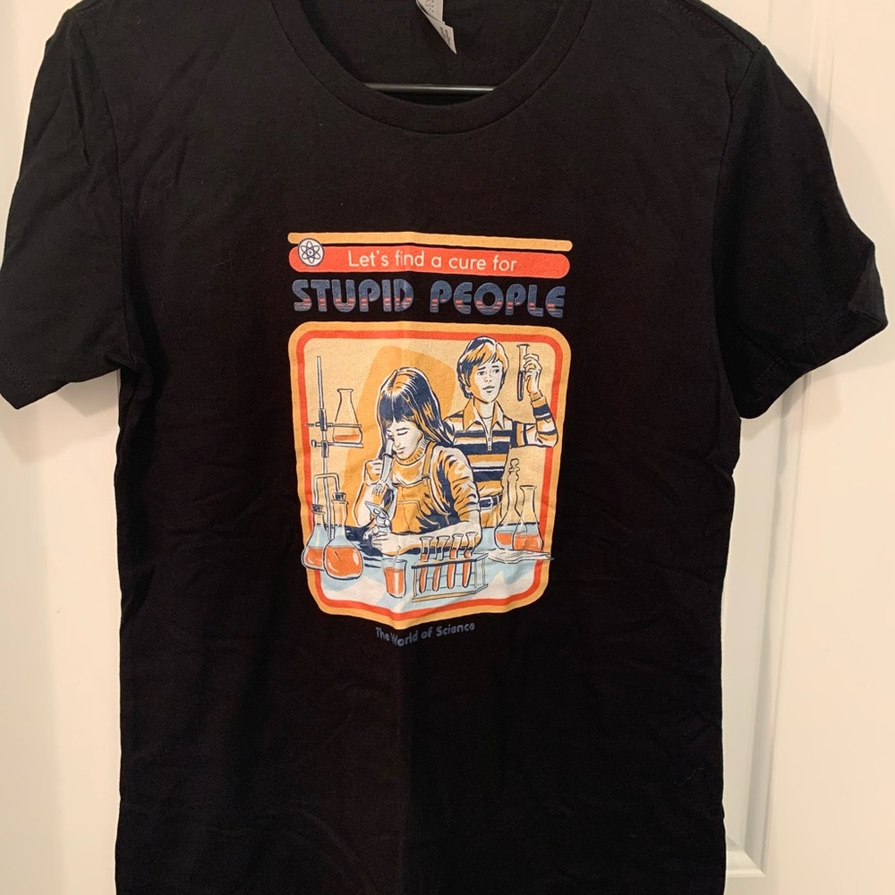 Women’s L Stupid People Graphic Tee - Black